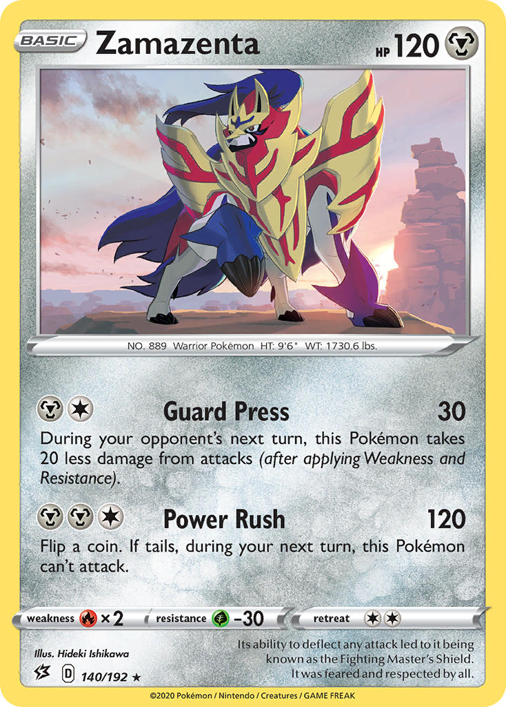 Zamazenta (140/192) (Cracked Ice Holo) (Theme Deck Exclusive) [Sword & Shield: Rebel Clash]